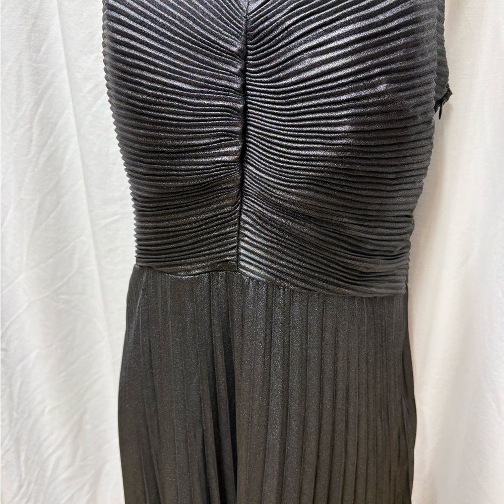 Express Metallic Mini Dress Pleated Bow Back Detail women’s L - Picture 3 of 11